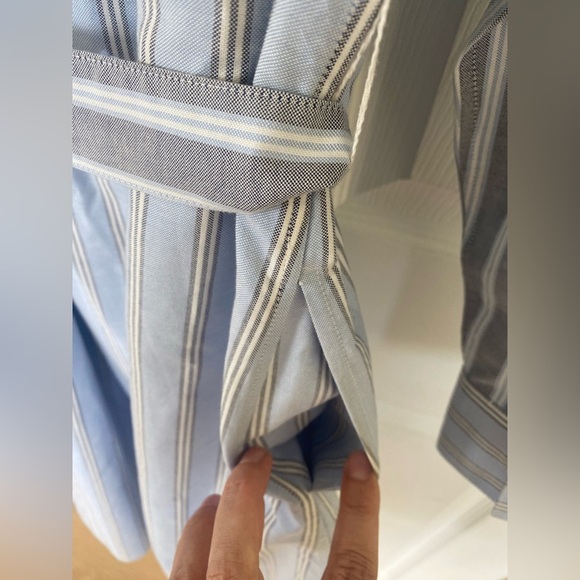 Brooks Brothers Blue and White Striped Dress with Pockets and Belt - Picture 6 of 7